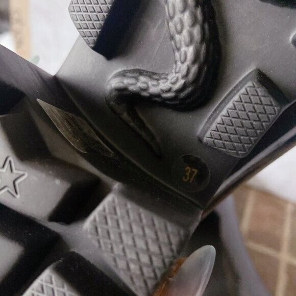 Gucci Horsebit Trip Lug Platform Heel Knee High Waterproof Rain Boot Black EU 37 - Picture 16 of 16